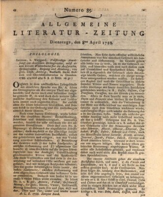 Allgemeine Literatur-Zeitung (Literarisches Zentralblatt für Deutschland) Dienstag 8. April 1788