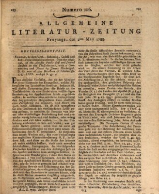 Allgemeine Literatur-Zeitung (Literarisches Zentralblatt für Deutschland) Freitag 2. Mai 1788