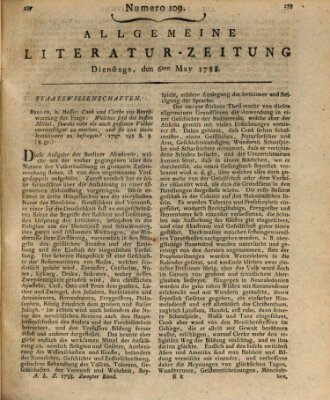 Allgemeine Literatur-Zeitung (Literarisches Zentralblatt für Deutschland) Dienstag 6. Mai 1788