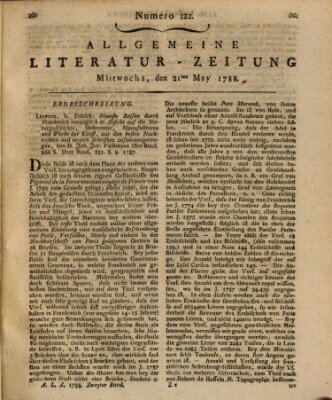 Allgemeine Literatur-Zeitung (Literarisches Zentralblatt für Deutschland) Mittwoch 21. Mai 1788