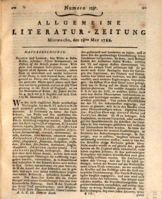 Allgemeine Literatur-Zeitung (Literarisches Zentralblatt für Deutschland) Mittwoch 28. Mai 1788