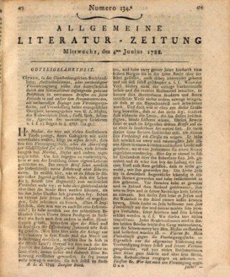 Allgemeine Literatur-Zeitung (Literarisches Zentralblatt für Deutschland) Mittwoch 4. Juni 1788