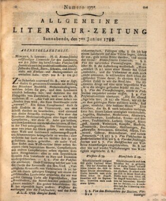 Allgemeine Literatur-Zeitung (Literarisches Zentralblatt für Deutschland) Samstag 7. Juni 1788