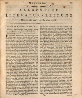 Allgemeine Literatur-Zeitung (Literarisches Zentralblatt für Deutschland) Mittwoch 11. Juni 1788