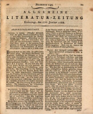 Allgemeine Literatur-Zeitung (Literarisches Zentralblatt für Deutschland) Dienstag 17. Juni 1788