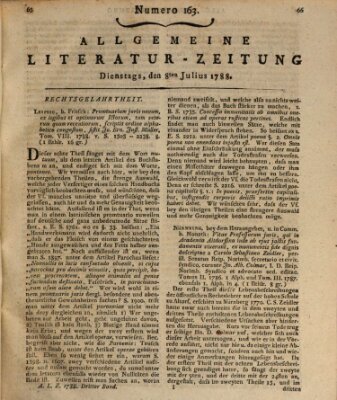 Allgemeine Literatur-Zeitung (Literarisches Zentralblatt für Deutschland) Dienstag 8. Juli 1788