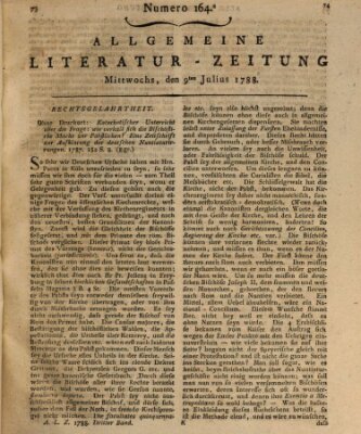 Allgemeine Literatur-Zeitung (Literarisches Zentralblatt für Deutschland) Mittwoch 9. Juli 1788