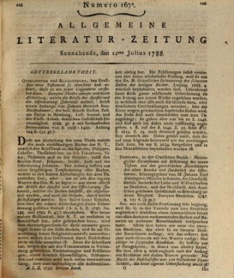 Allgemeine Literatur-Zeitung (Literarisches Zentralblatt für Deutschland) Samstag 12. Juli 1788