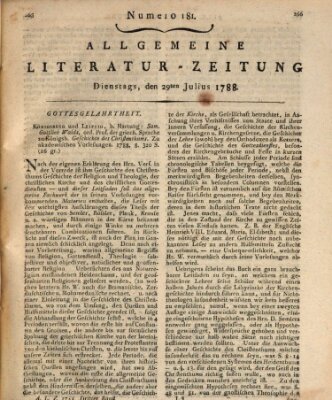 Allgemeine Literatur-Zeitung (Literarisches Zentralblatt für Deutschland) Dienstag 29. Juli 1788
