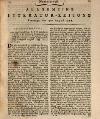 Allgemeine Literatur-Zeitung (Literarisches Zentralblatt für Deutschland) Freitag 15. August 1788