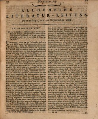 Allgemeine Literatur-Zeitung (Literarisches Zentralblatt für Deutschland) Donnerstag 4. September 1788