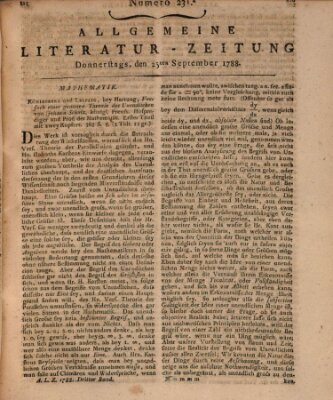 Allgemeine Literatur-Zeitung (Literarisches Zentralblatt für Deutschland) Donnerstag 25. September 1788