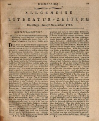 Allgemeine Literatur-Zeitung (Literarisches Zentralblatt für Deutschland) Dienstag 4. November 1788