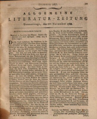 Allgemeine Literatur-Zeitung (Literarisches Zentralblatt für Deutschland) Donnerstag 6. November 1788