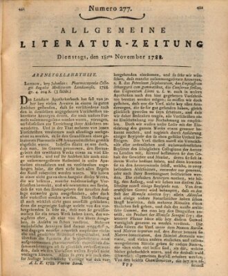 Allgemeine Literatur-Zeitung (Literarisches Zentralblatt für Deutschland) Dienstag 18. November 1788