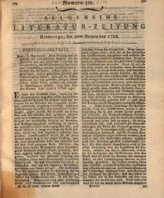 Allgemeine Literatur-Zeitung (Literarisches Zentralblatt für Deutschland) Dienstag 16. Dezember 1788