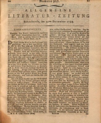 Allgemeine Literatur-Zeitung (Literarisches Zentralblatt für Deutschland) Samstag 20. Dezember 1788