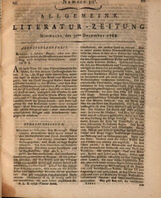 Allgemeine Literatur-Zeitung (Literarisches Zentralblatt für Deutschland) Mittwoch 31. Dezember 1788