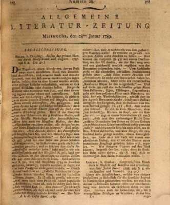 Allgemeine Literatur-Zeitung (Literarisches Zentralblatt für Deutschland) Mittwoch 28. Januar 1789