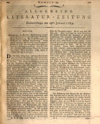 Allgemeine Literatur-Zeitung (Literarisches Zentralblatt für Deutschland) Donnerstag 29. Januar 1789