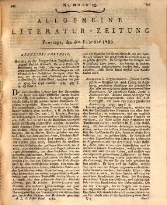 Allgemeine Literatur-Zeitung (Literarisches Zentralblatt für Deutschland) Freitag 6. Februar 1789