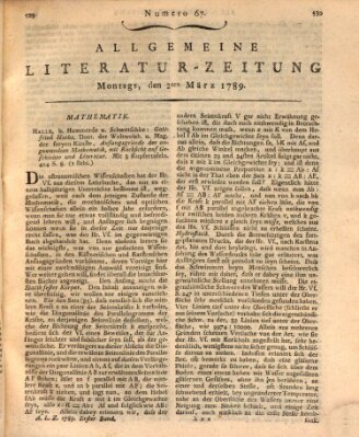 Allgemeine Literatur-Zeitung (Literarisches Zentralblatt für Deutschland) Montag 2. März 1789