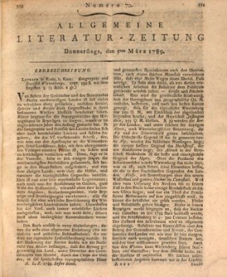 Allgemeine Literatur-Zeitung (Literarisches Zentralblatt für Deutschland) Donnerstag 5. März 1789