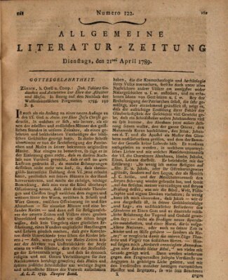 Allgemeine Literatur-Zeitung (Literarisches Zentralblatt für Deutschland) Dienstag 21. April 1789