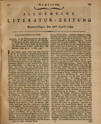 Allgemeine Literatur-Zeitung (Literarisches Zentralblatt für Deutschland) Donnerstag 23. April 1789