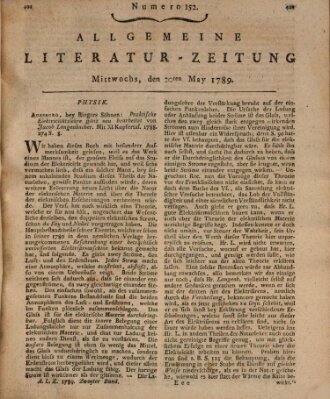 Allgemeine Literatur-Zeitung (Literarisches Zentralblatt für Deutschland) Mittwoch 20. Mai 1789