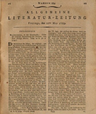 Allgemeine Literatur-Zeitung (Literarisches Zentralblatt für Deutschland) Freitag 22. Mai 1789