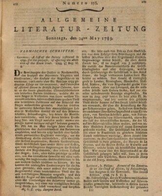 Allgemeine Literatur-Zeitung (Literarisches Zentralblatt für Deutschland) Sonntag 24. Mai 1789