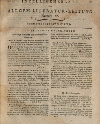 Allgemeine Literatur-Zeitung (Literarisches Zentralblatt für Deutschland) Samstag 23. Mai 1789