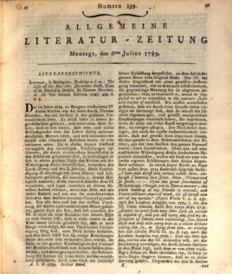 Allgemeine Literatur-Zeitung (Literarisches Zentralblatt für Deutschland) Montag 6. Juli 1789