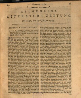 Allgemeine Literatur-Zeitung (Literarisches Zentralblatt für Deutschland) Montag 13. Juli 1789