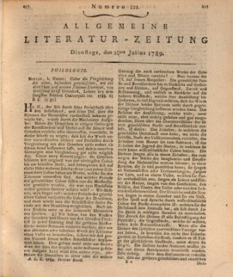 Allgemeine Literatur-Zeitung (Literarisches Zentralblatt für Deutschland) Dienstag 28. Juli 1789