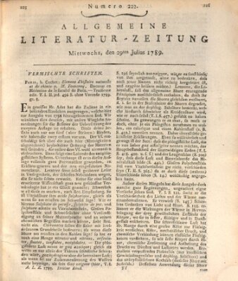 Allgemeine Literatur-Zeitung (Literarisches Zentralblatt für Deutschland) Mittwoch 29. Juli 1789