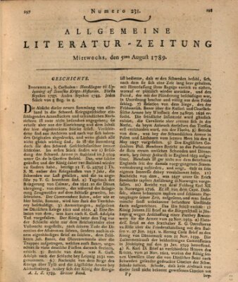 Allgemeine Literatur-Zeitung (Literarisches Zentralblatt für Deutschland) Mittwoch 5. August 1789