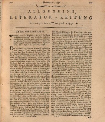 Allgemeine Literatur-Zeitung (Literarisches Zentralblatt für Deutschland) Sonntag 23. August 1789