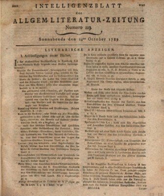 Allgemeine Literatur-Zeitung (Literarisches Zentralblatt für Deutschland) Samstag 24. Oktober 1789