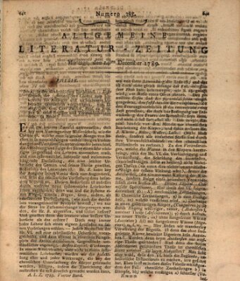 Allgemeine Literatur-Zeitung (Literarisches Zentralblatt für Deutschland) Montag 14. Dezember 1789