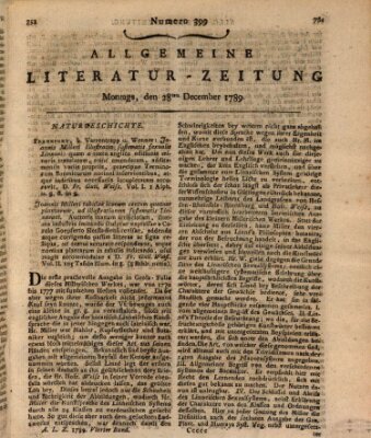 Allgemeine Literatur-Zeitung (Literarisches Zentralblatt für Deutschland) Montag 28. Dezember 1789