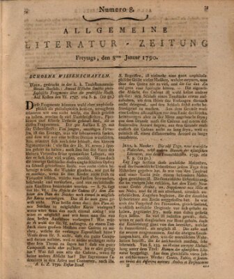 Allgemeine Literatur-Zeitung (Literarisches Zentralblatt für Deutschland) Freitag 8. Januar 1790