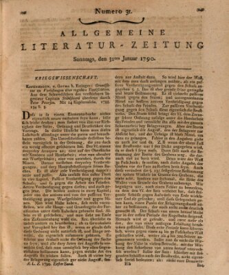 Allgemeine Literatur-Zeitung (Literarisches Zentralblatt für Deutschland) Sonntag 31. Januar 1790