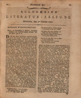 Allgemeine Literatur-Zeitung (Literarisches Zentralblatt für Deutschland) Mittwoch 3. Februar 1790