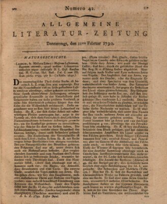 Allgemeine Literatur-Zeitung (Literarisches Zentralblatt für Deutschland) Donnerstag 11. Februar 1790