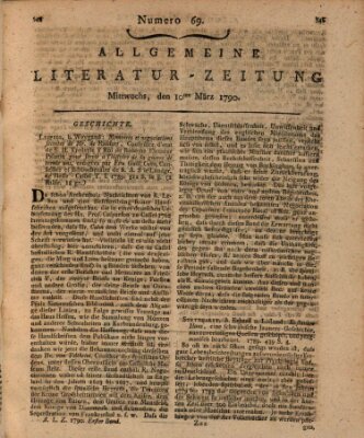 Allgemeine Literatur-Zeitung (Literarisches Zentralblatt für Deutschland) Mittwoch 10. März 1790