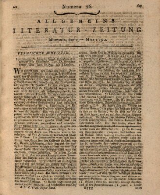 Allgemeine Literatur-Zeitung (Literarisches Zentralblatt für Deutschland) Mittwoch 17. März 1790