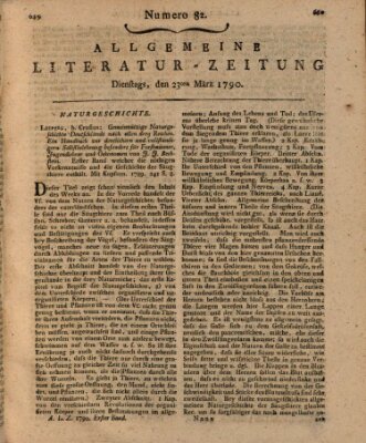 Allgemeine Literatur-Zeitung (Literarisches Zentralblatt für Deutschland) Dienstag 23. März 1790