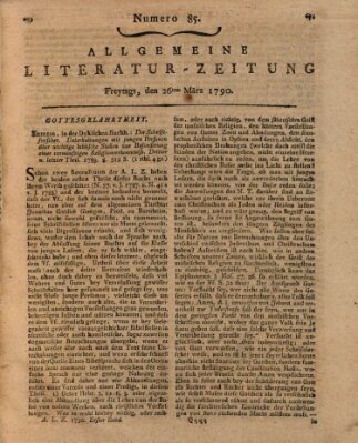 Allgemeine Literatur-Zeitung (Literarisches Zentralblatt für Deutschland) Freitag 26. März 1790